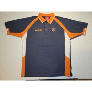 Vintage Y2K NFL Chicago Bears Tricolor Embroidered Polo Mens XL Blue Orange Logo